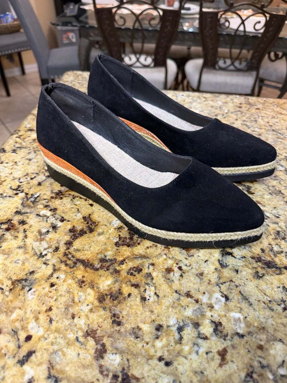 SACFOF Pointed Toe Espadrille Wedge Shoes Size 10.5